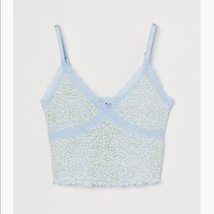 H&M lace trimmed cropped tank top (Womens Large)- New w/out tags